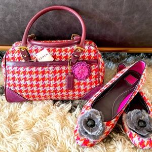 Coach Vintage Tweed Handbag NWT & Matching Ballet Flats Women Sz 10 Early 2000